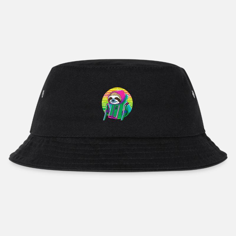 Cyber punk Sloth - Ukiyo-e style. - Kids’ Bucket Hat - black