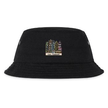 Köln Fischmarkt, Deutschland, Strichzeichnung - Kinder Bucket Hat - Schwarz - Vorne