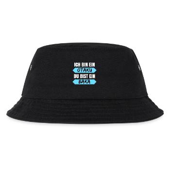 Anime Baka Otaku Kanji Statement Popkultur Manga - Kinder Bucket Hat - Schwarz - Vorne