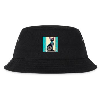 Neon-Spiralkatze Art Déco - Kinder Bucket Hat - Schwarz - Vorne