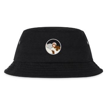 zwei putzige Mäuse gemeinsam im Mauseloch - Kinder Bucket Hat - Schwarz - Vorne