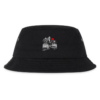 Purpurrote Sonne über schneebedeckten Gipfeln - Kinder Bucket Hat - Schwarz - Vorne