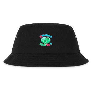 🦖 U WANNA HUG ME Dinosaurier - Kinder Bucket Hat - Schwarz - Vorne