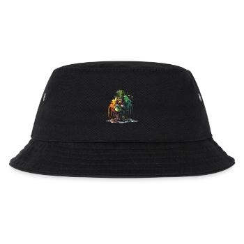 Leprechaun with pot and watercolors - Kids’ Bucket Hat - black - Front