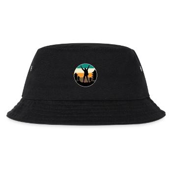 Berggipfel Wanderer Wanderung Bergsteigen Klettern - Kinder Bucket Hat - Schwarz - Vorne