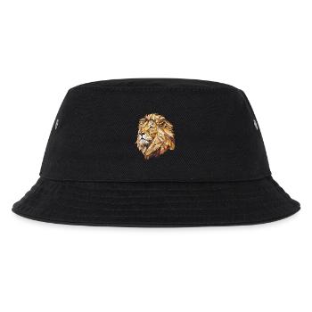 Stilisierter Löwe, geometrisch - Kinder Bucket Hat - Schwarz - Vorne