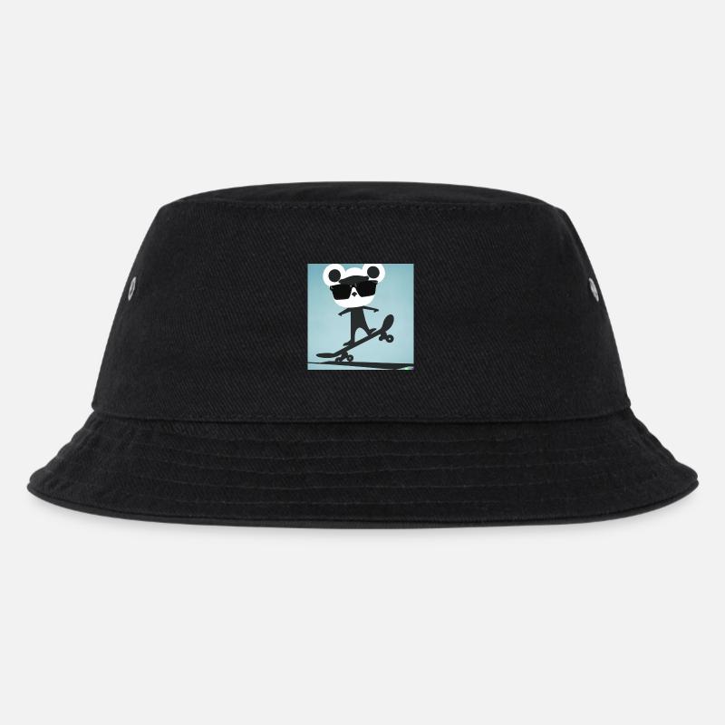 Skater Bär - Kinder Bucket Hat - Schwarz