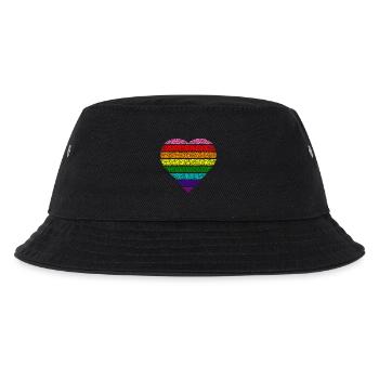 Colorful rainbow heart retro gay pride lgbtq csd - Kids’ Bucket Hat - black - Front