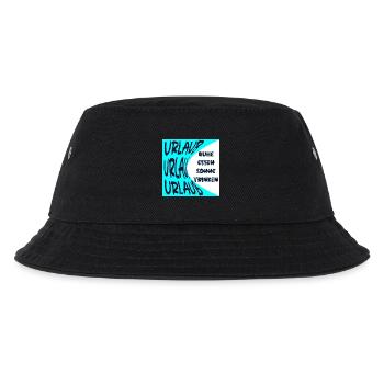 URLAUB - SONNE - RUHE - SOMMERFERIEN - ESSEN - Kinder Bucket Hat - Schwarz - Vorne