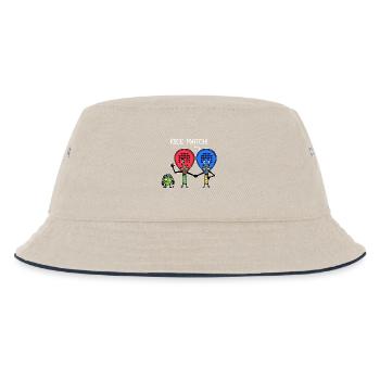 Padelteam Padel Spieler Ball Statement Racket - Kinder Bucket Hat - Natur/Navy - Vorne