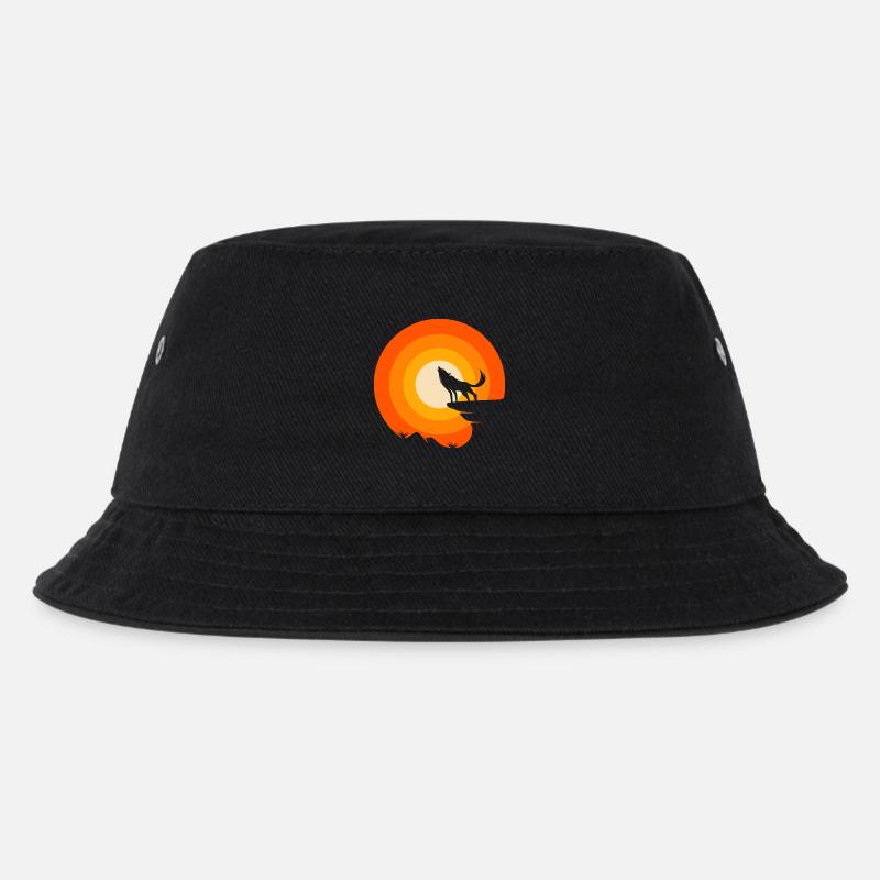Wolf ist mein Krafttier - Kinder Bucket Hat - Schwarz