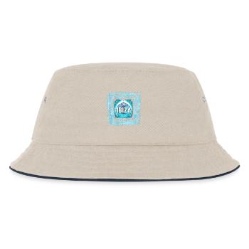 Ibiza Elektronik Kunst Design - Kinder Bucket Hat - Natur/Navy - Vorne