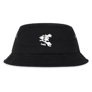 Kanjizeichen Glück schräg, chinesische Schrift - Kinder Bucket Hat - Schwarz - Vorne