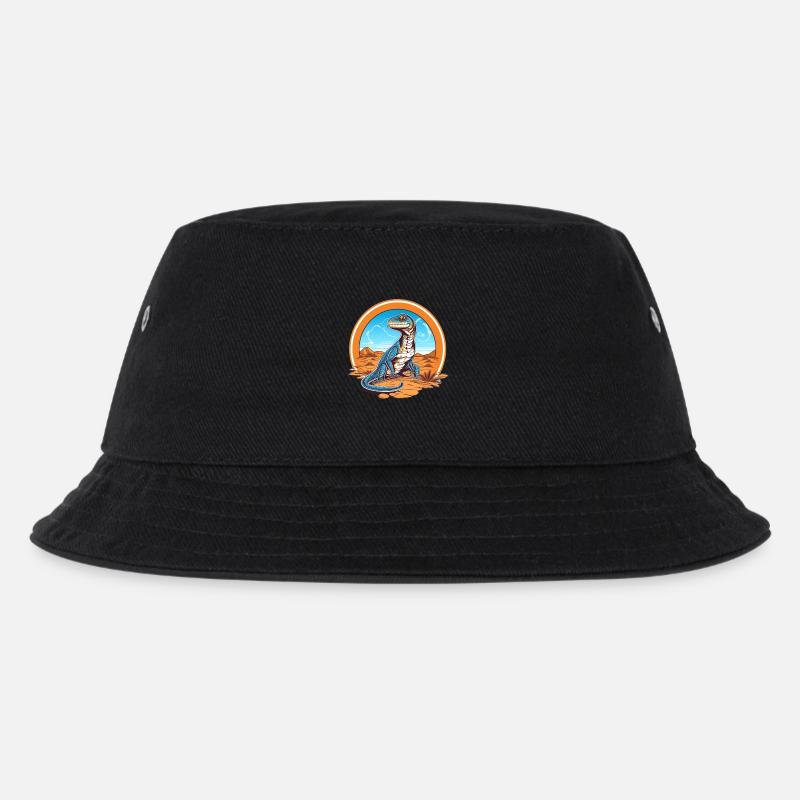 Lizard in Desert Landscape Design - Kids’ Bucket Hat - black