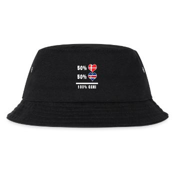 Costa Rica und Dänemark 100% Genius Flagge - Kinder Bucket Hat - Schwarz - Vorne