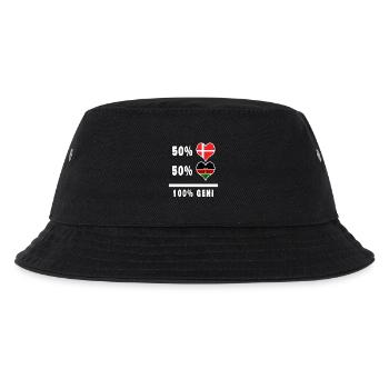 Kenia und Dänemark 100% geniale Flagge - Kinder Bucket Hat - Schwarz - Vorne