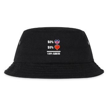 China und Großbritannien 100% Genius Flagge - Kinder Bucket Hat - Schwarz - Vorne