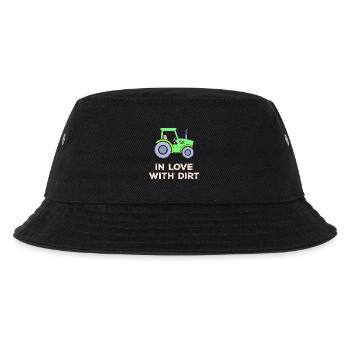 Bauer Traktor Landmaschinen Statement Fahrzeug - Kinder Bucket Hat - Schwarz - Vorne