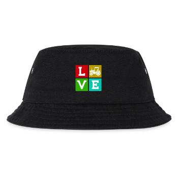 Tractor Country Life Saying Commercial Vehicle Farmer - Kids’ Bucket Hat - black - Front