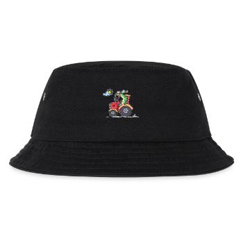 Feld Bauer Traktor Landmaschinen Nutzfahrzeug - Kinder Bucket Hat - Schwarz - Vorne