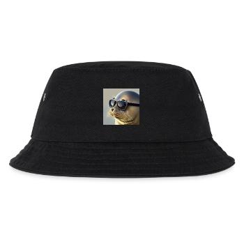 Seehund mit Sonnenbrille - Kinder Bucket Hat - Schwarz - Vorne