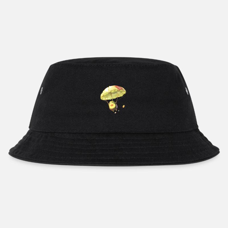 Skydiving Avocado - Kinder Bucket Hat - Schwarz