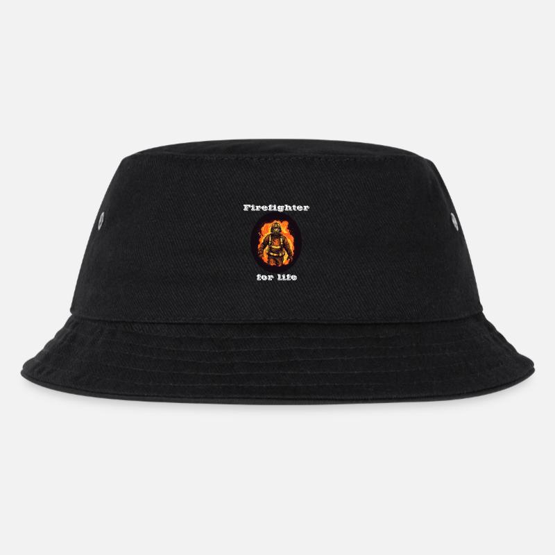 Firefighter for life white - Kids’ Bucket Hat - black