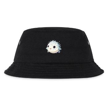 Cute Kawaii Puffer Fish Fugu - Kids’ Bucket Hat - black - Front