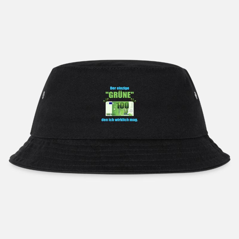 Den Grüne mag ich ! - Kinder Bucket Hat - Schwarz