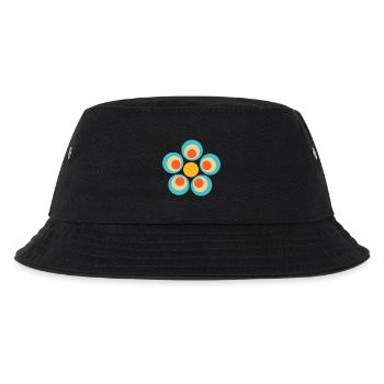70s Flower Pattern - Kids’ Bucket Hat - black - Front