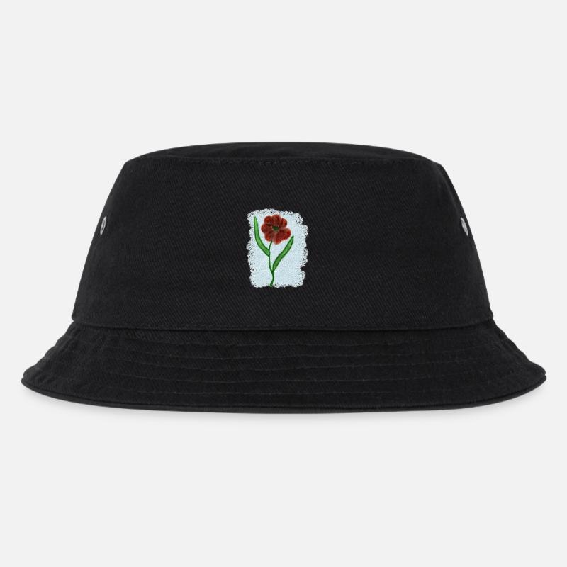 Fleur rouge rouille avec des feuilles vertes - Bob Enfant - noir