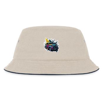 Farbiger Oldtimer Spritzer - Kinder Bucket Hat - Natur/Navy - Vorne