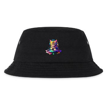 DJ Kitty – Rainbow 2 - Kids’ Bucket Hat - black - Front