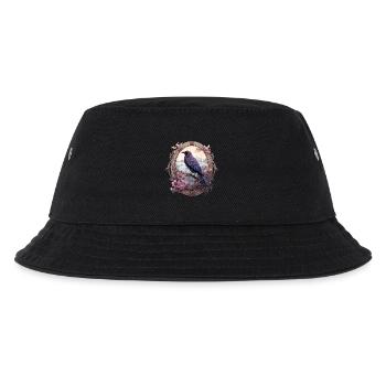 Rabe in einem romantischen ovalen Rahmen - Kinder Bucket Hat - Schwarz - Vorne