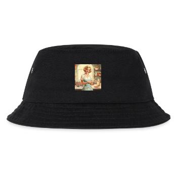 Vintage Hausfrau 50er Jahre - Retro Küche & Backen - Kinder Bucket Hat - Schwarz - Vorne