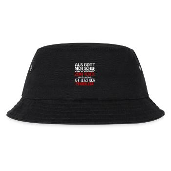 Als Gott mich schuf | Ironisches Gottes Design - Kinder Bucket Hat - Schwarz - Vorne