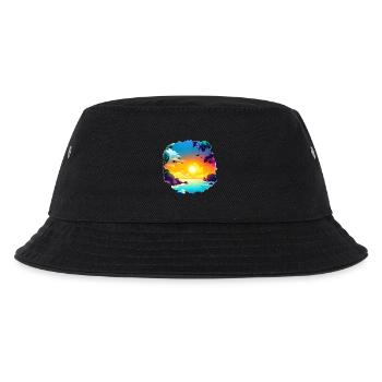 Summer Sunset Beach Watercolor - Kids’ Bucket Hat - black - Front