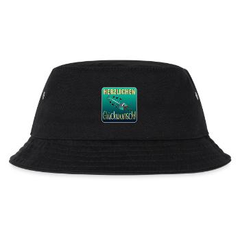 HERZLICHEN GLÜCKWUNSCH FISCHE ANGELN - Kinder Bucket Hat - Schwarz - Vorne