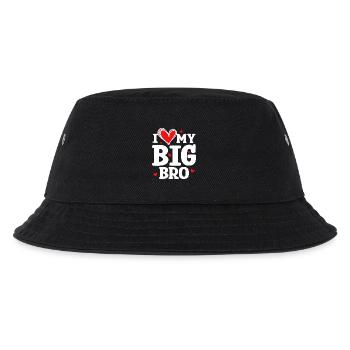 Großer Bruder Geschwisterliebe Herz Statement - Kinder Bucket Hat - Schwarz - Vorne