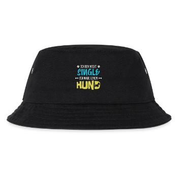Hund Statement Haustiere Kuscheltier Lieblingstier - Kinder Bucket Hat - Schwarz - Vorne