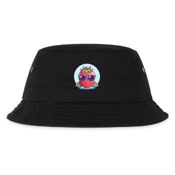 Kawaii Erdbeere im Sunset: Cool & Fruchtig - Kinder Bucket Hat - Schwarz - Vorne