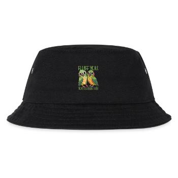 Fluff du du fluffin fuff Sittich Papagei Design - Kinder Bucket Hat - Schwarz - Vorne