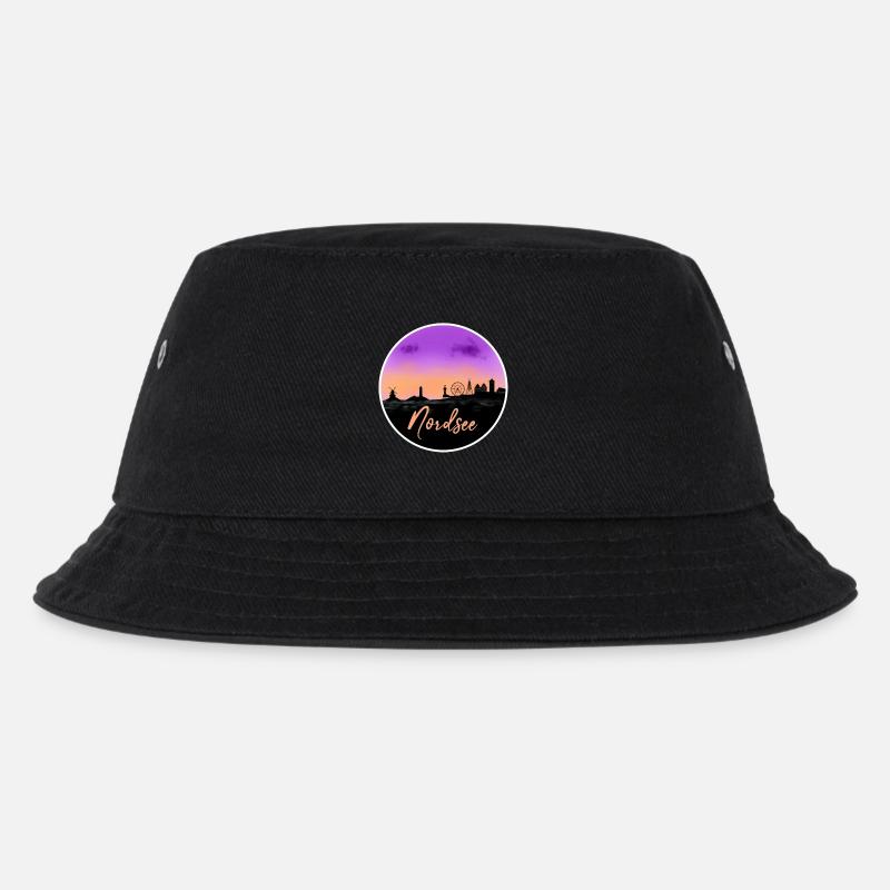 Nordsee Fineline Skyline - Kinder Bucket Hat - Schwarz