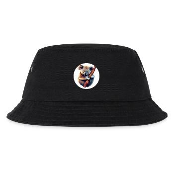 Koala in Polygon Kunst am Ast - Kinder Bucket Hat - Schwarz - Vorne