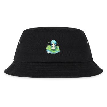 Kawaii Girl sur les Nénuphars – Un design mignon - Bob Enfant - noir - Devant