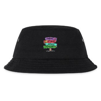 Camping Statement Wanderlust Wanderer Herz Camper - Kinder Bucket Hat - Schwarz - Vorne