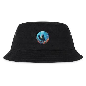 Robbe im Meer mit Taucherbrille - Kinder Bucket Hat - Schwarz - Vorne