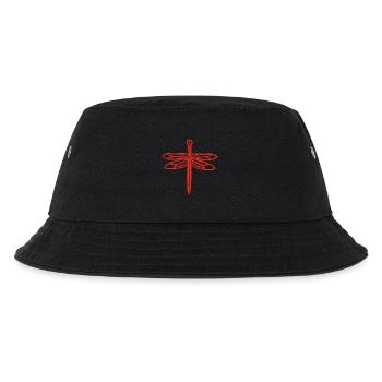 Rotes Schwert und Libellenflügel - Kinder Bucket Hat - Schwarz - Vorne