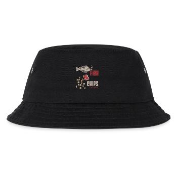 Poker- POKER FISH AND CHIPS Poker food- poker play - Kids’ Bucket Hat - black - Front
