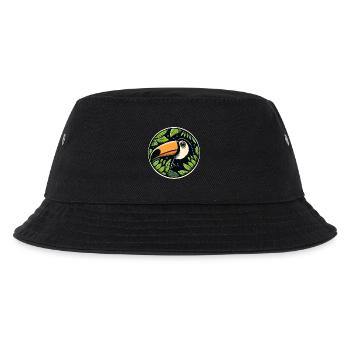 Tukan schaut durch Blätter Dschungel - Kinder Bucket Hat - Schwarz - Vorne